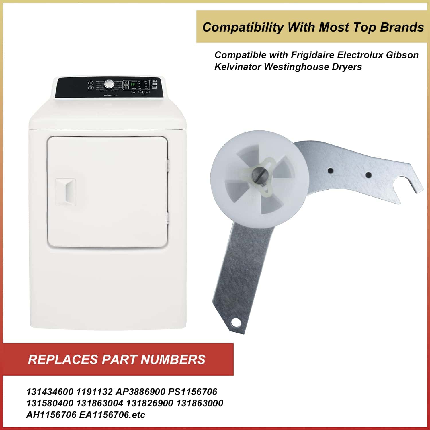 131863007 Brazo de polea loca de la secadora - Repuesto - Imagen 6