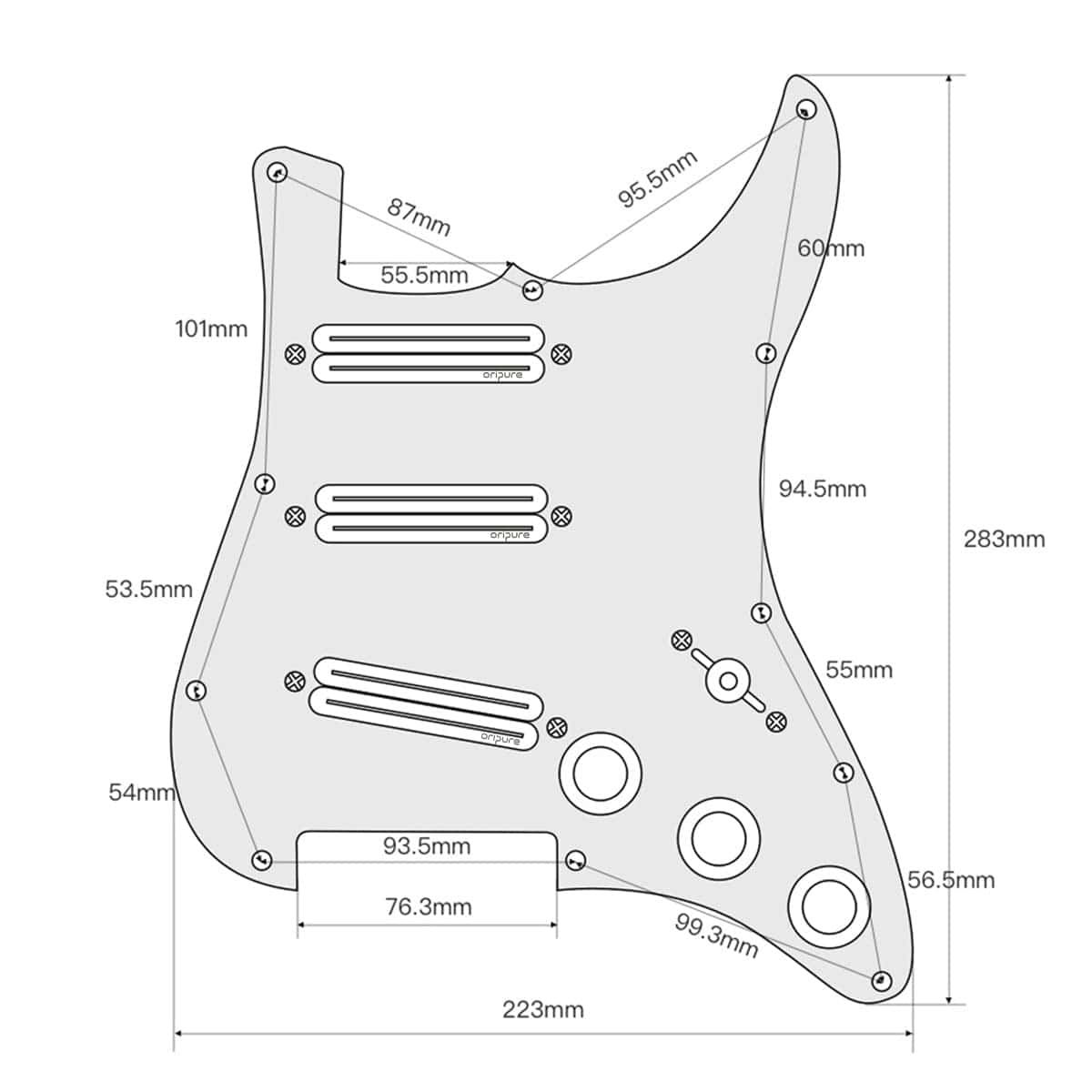 Set de Pickguard Strat precableado SSS con Alnico 5 Hot - Imagen 10