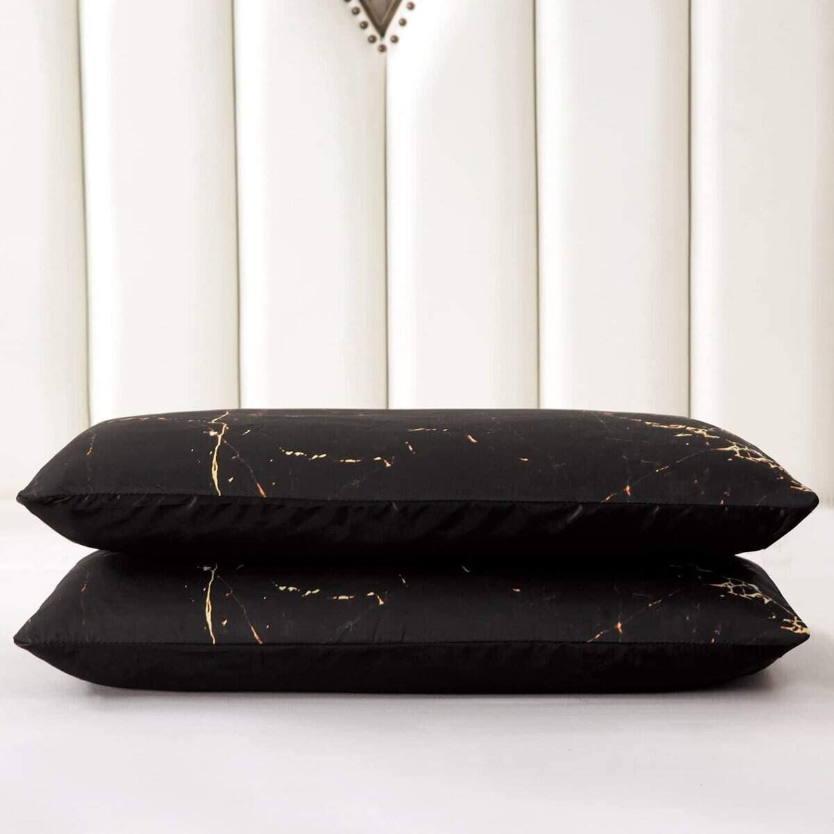 Juego de edredones aoaoaoway Marble Black Queen, 5 Piezas - Imagen 4