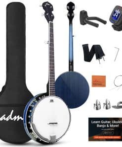 ADM Banjo 5 String Full Size Banjoes Set con Remo Drum