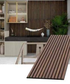 Paneles de Pared Acústicos de Lamas de Madera con Espuma