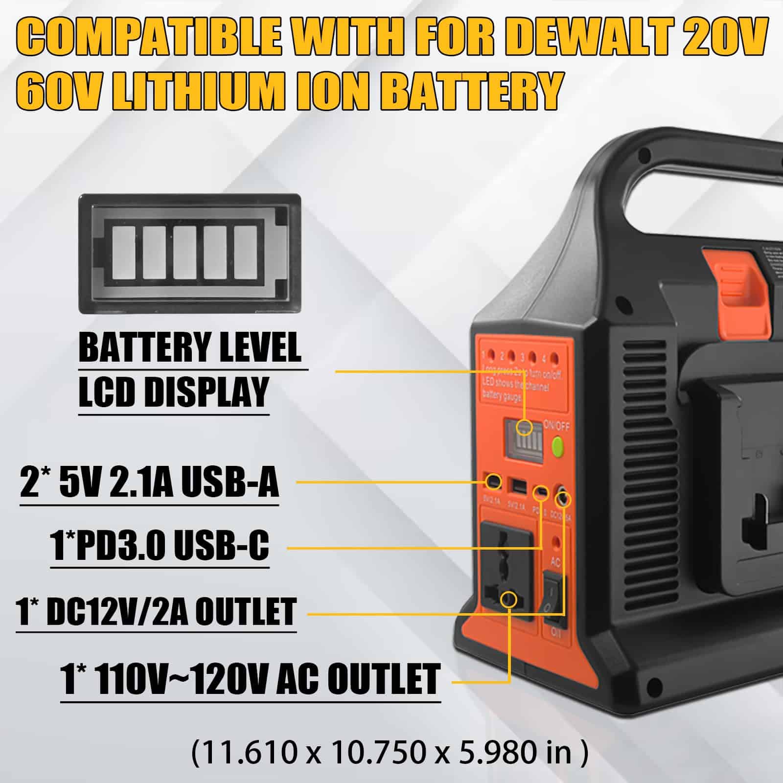 Inversor de energía portátil TEPULAS 300W para batería de - Imagen 3