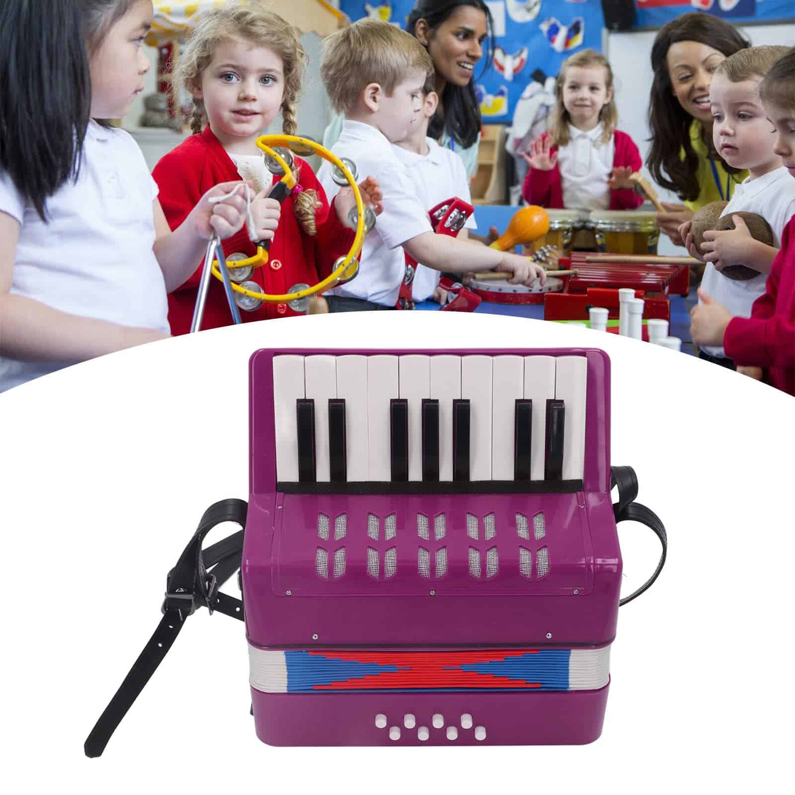 Acordeón de Juguete para Niños, 17 Teclas y 8 Botones Bass - Imagen 3