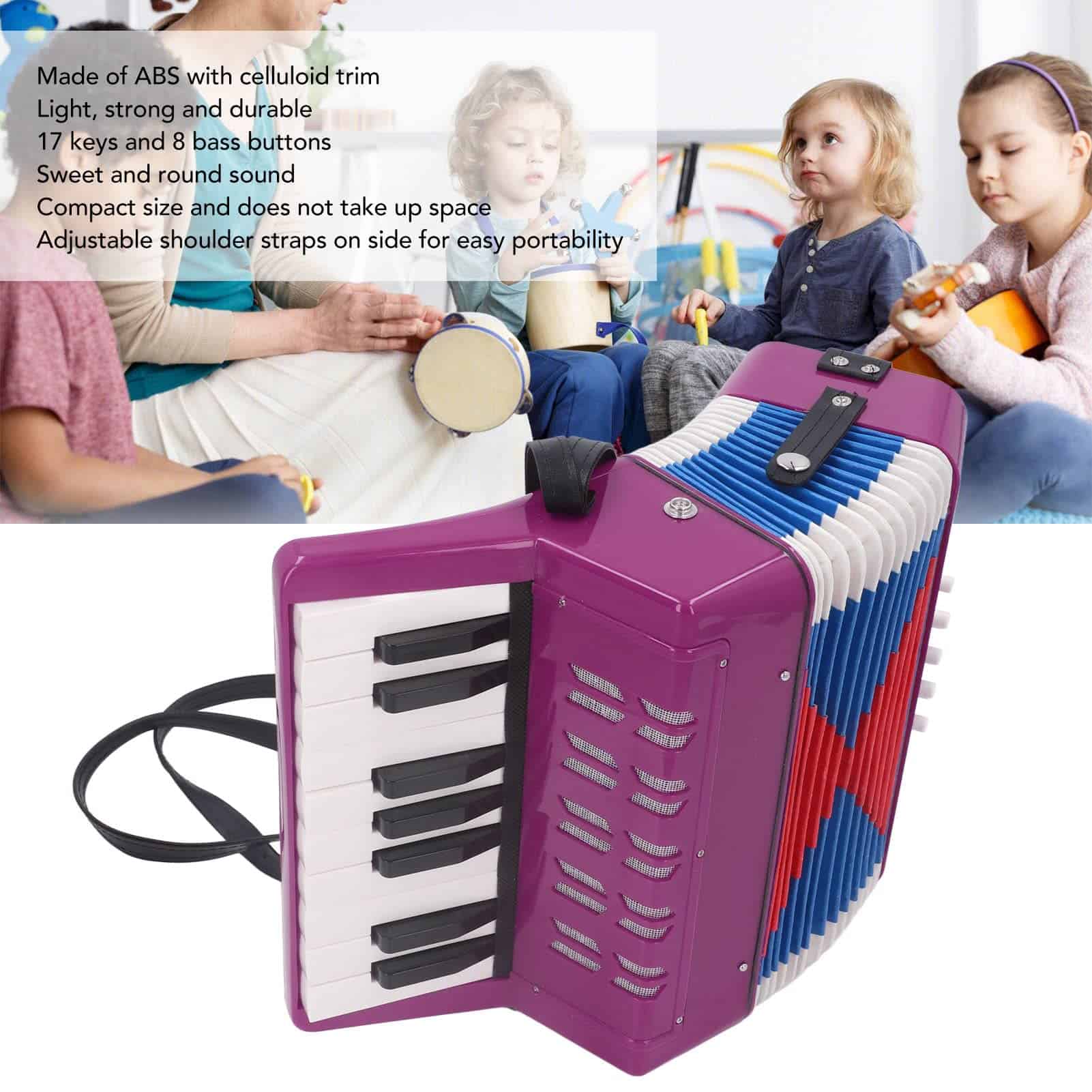 Acordeón de Juguete para Niños, 17 Teclas y 8 Botones Bass - Imagen 4