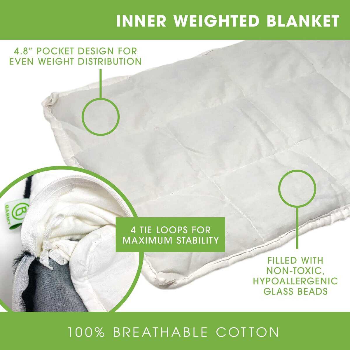 Manta Ponderada BARMY para Niños (25"x19", 4lb) Perro, - Imagen 9