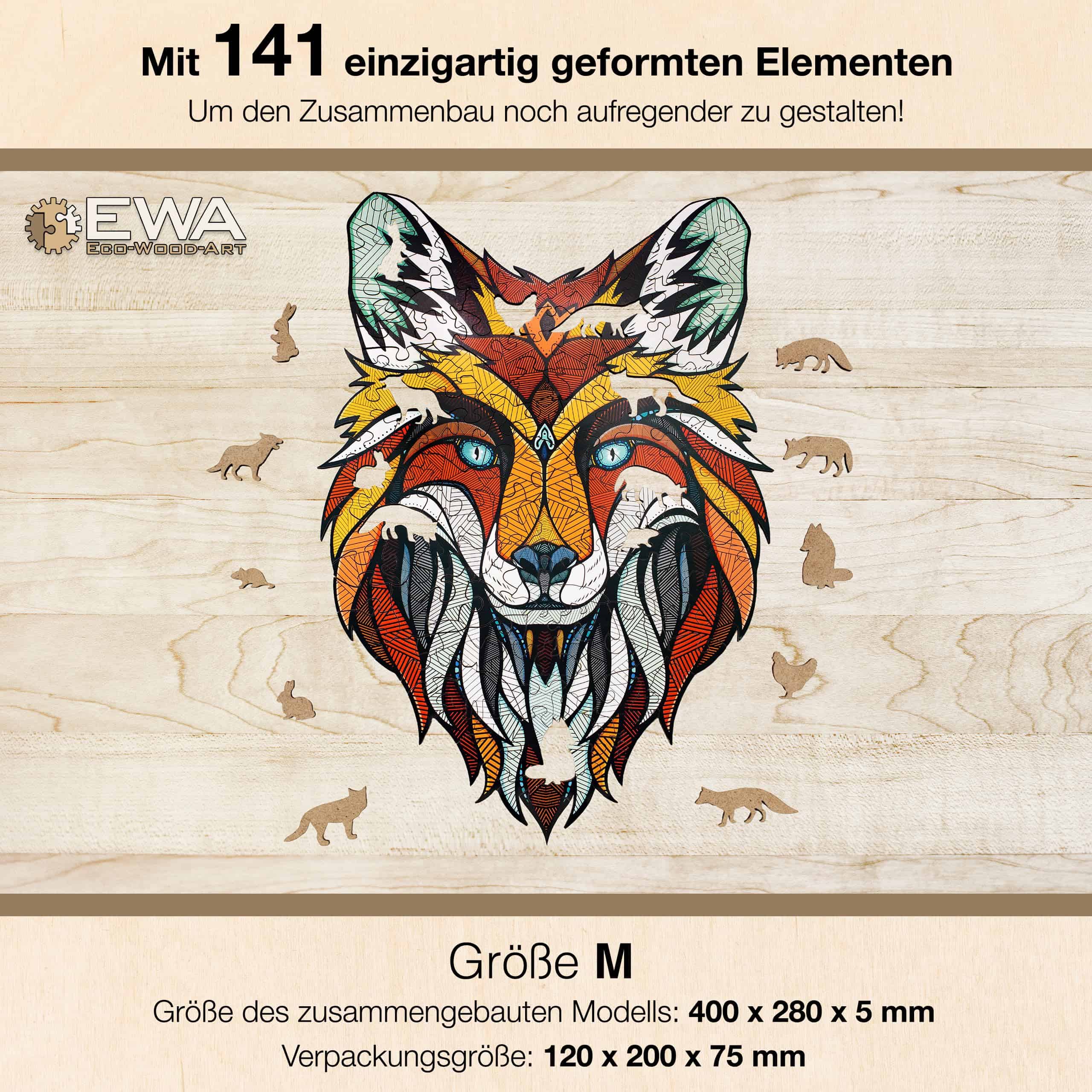 Rompecabezas de Madera EWA Home Decor - Zorro Mediano 141 - Imagen 4