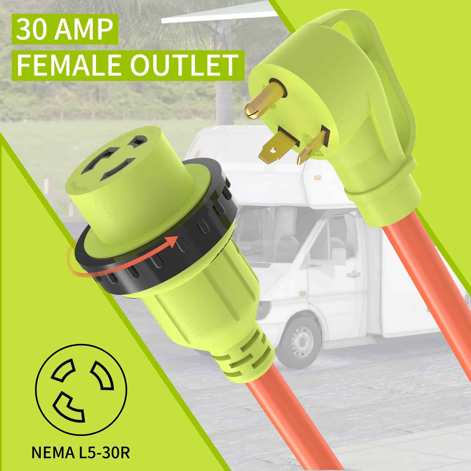 Cable de extensión de corriente para RV de 30 amperios - 25 - Imagen 3