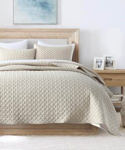 Juego de Edredón Queen Size Beige, Estilo Moderno con