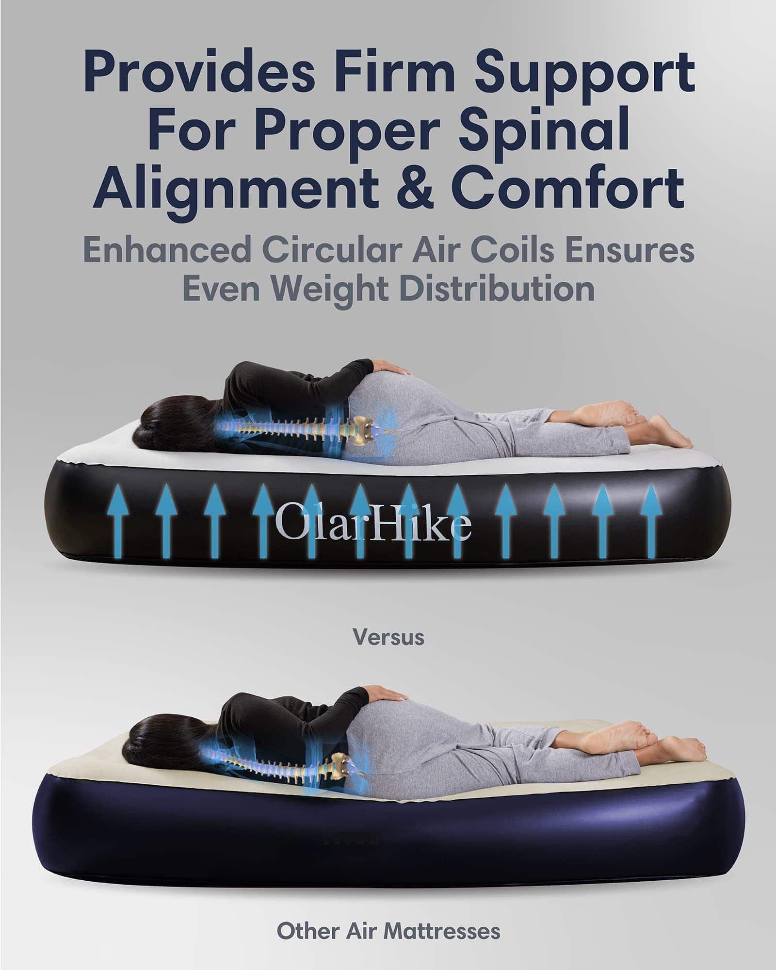 Colchón de Aire para Cama Queen OlarHike con Bomba - Imagen 3