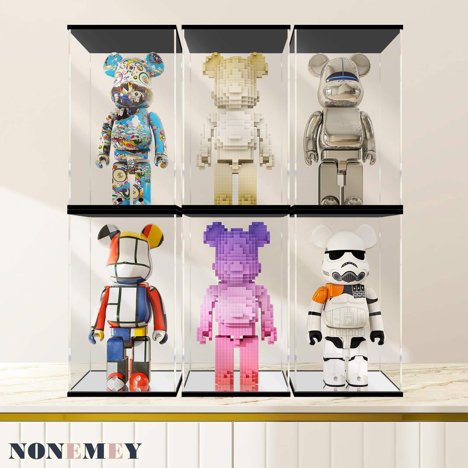 Caja de exhibición de acrílico transparente NONEMEY con luz - Imagen 5