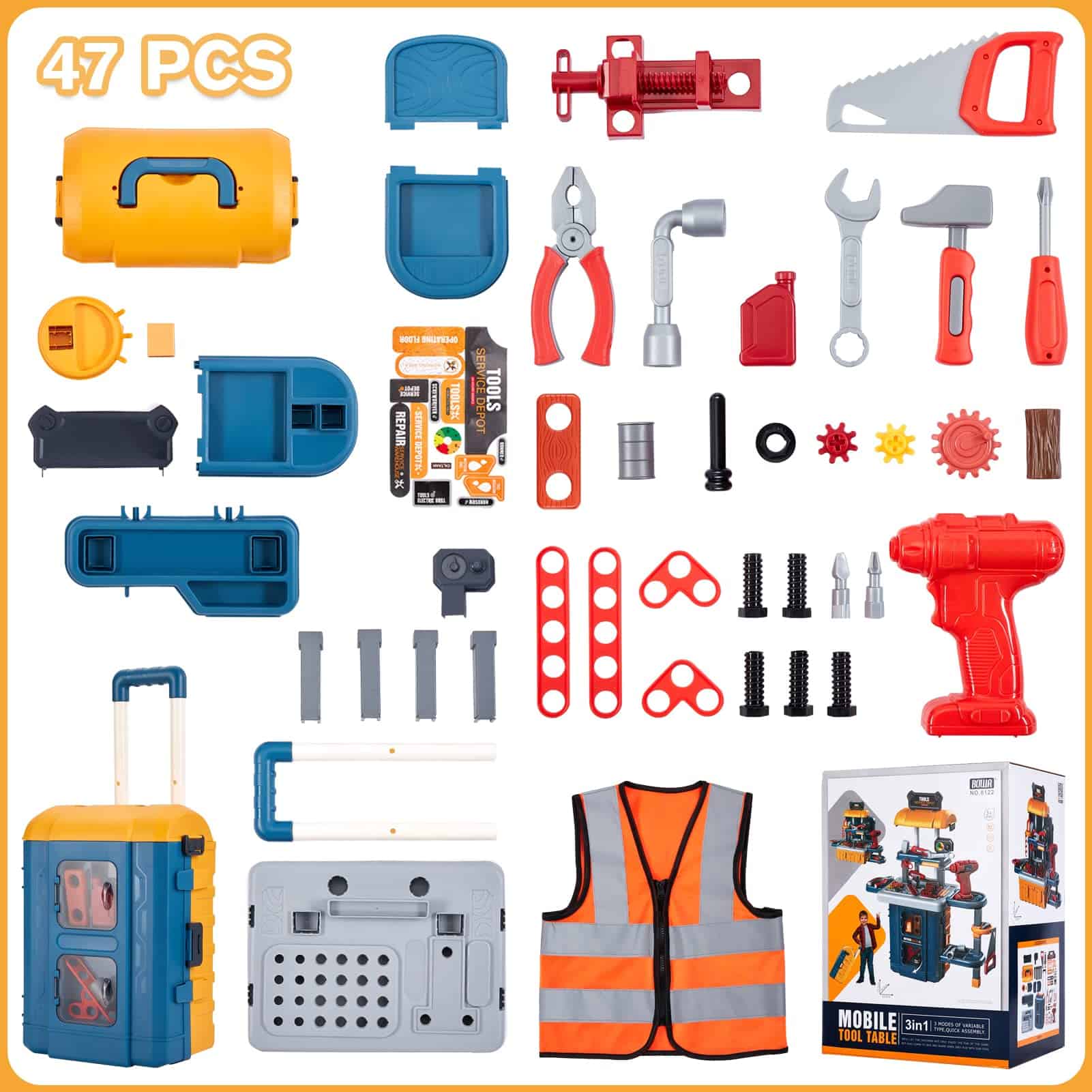 Banco de herramientas 3 en 1 para niños - GEIYATOI, Banco - Imagen 4