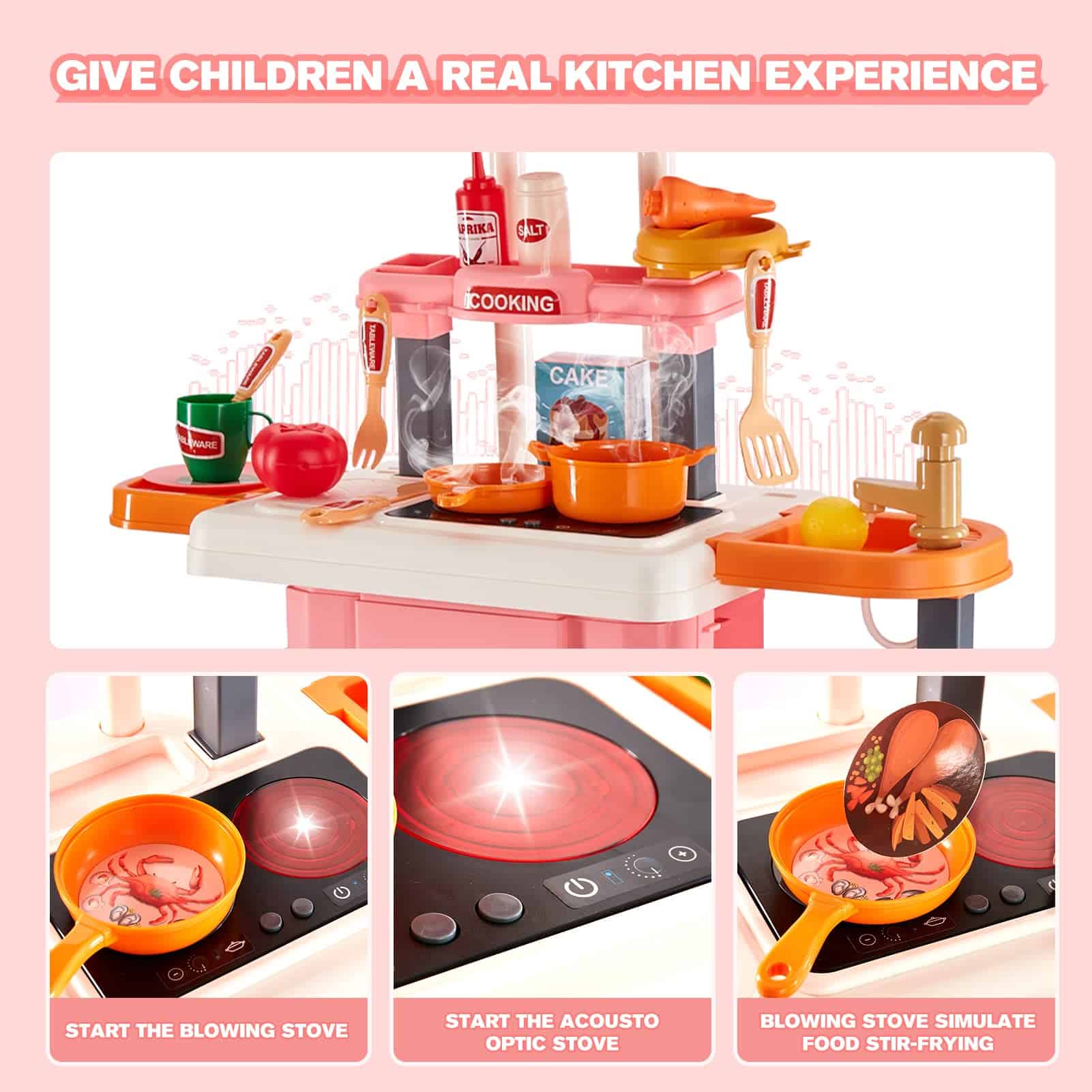 Cocina de Juego 3 en 1 para Niños - GEIYATOI, Set de Cocina - Imagen 6