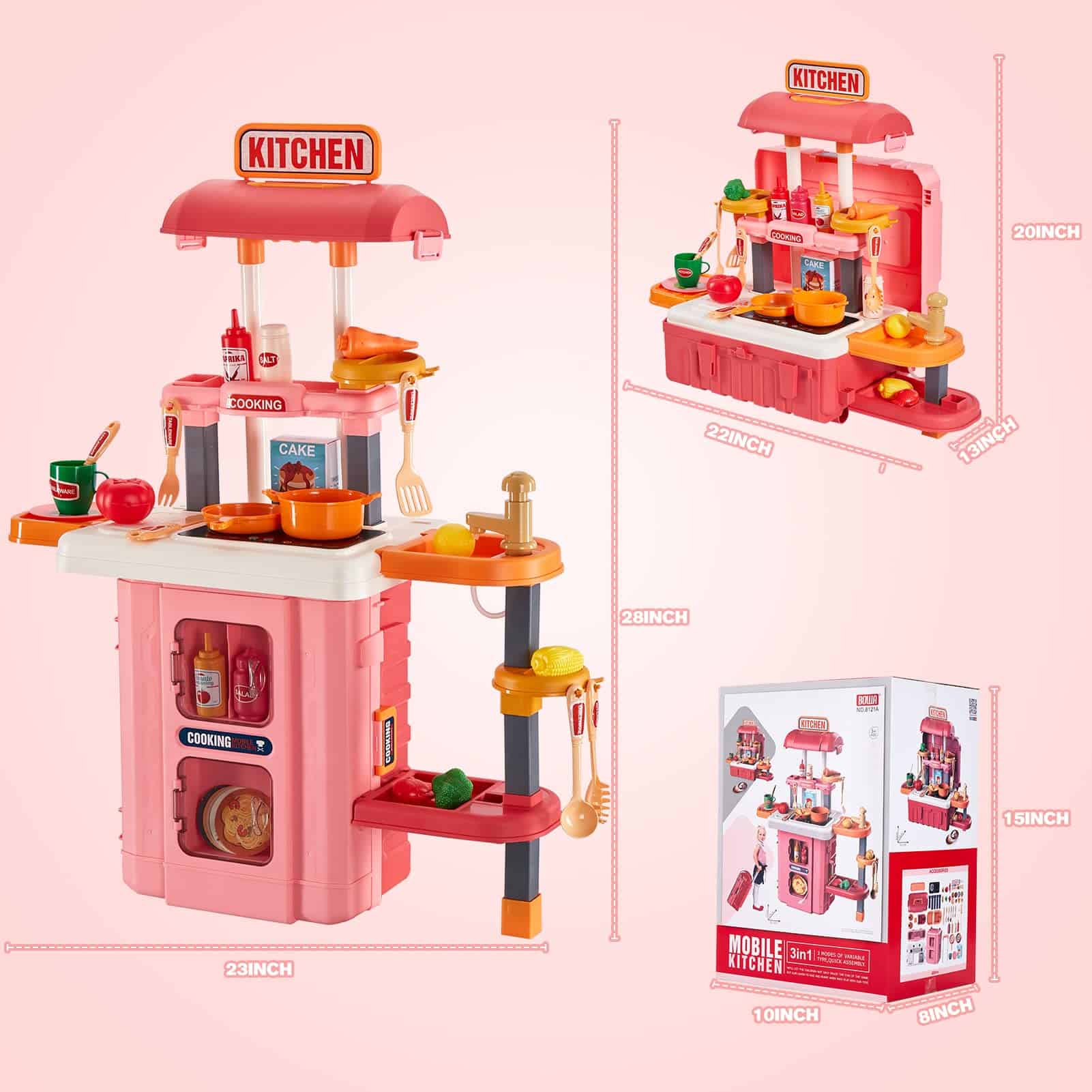 Cocina de Juego 3 en 1 para Niños - GEIYATOI, Set de Cocina - Imagen 8