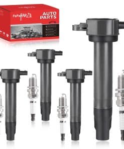 PAPAPARTS Set de 4 Bobinas de Encendido UF557 y Bujía de