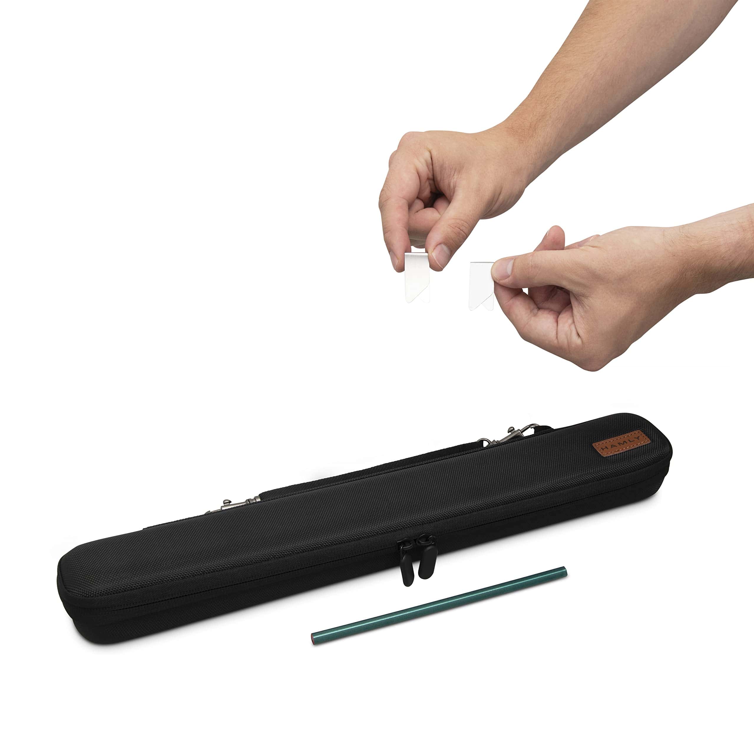 Estuche doble para batuta HAMLY - Cuero negro - Bolsa - Imagen 3