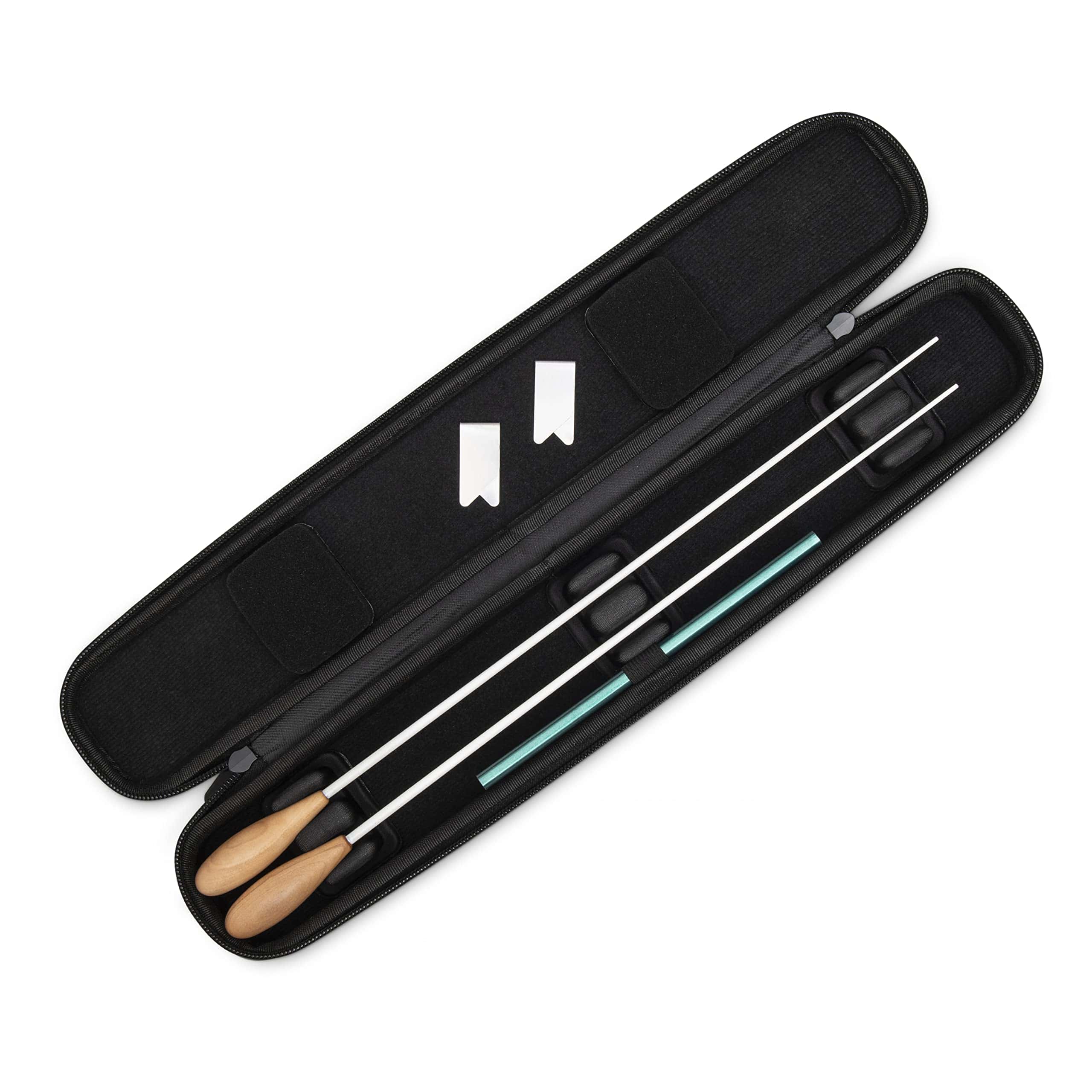 Estuche doble para batuta HAMLY - Cuero negro - Bolsa