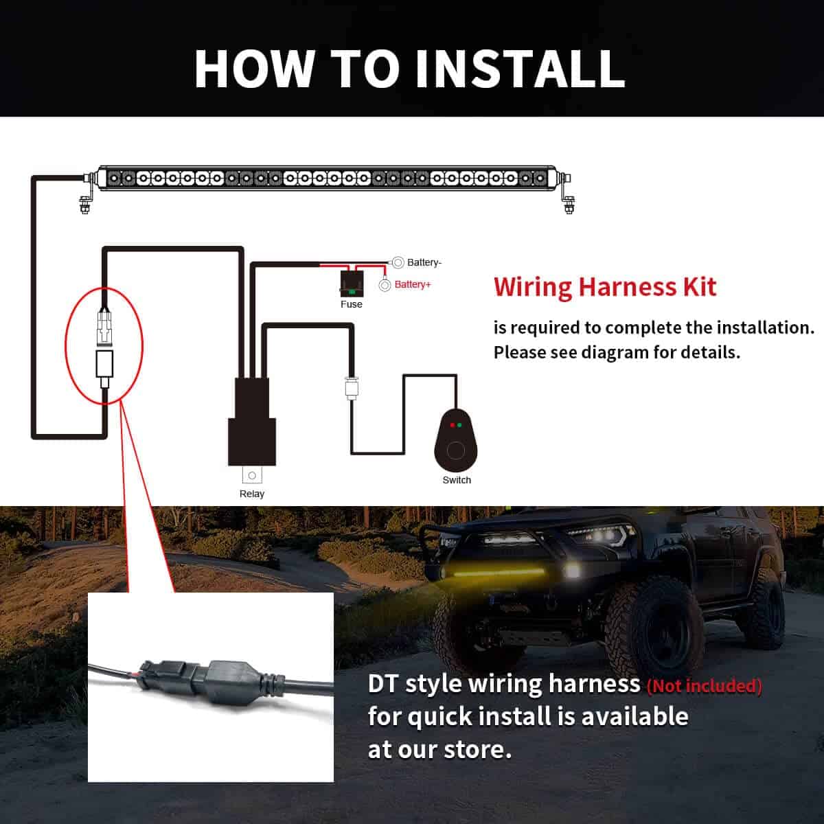 Barra de Luces LED Ámbar LASFIT de 52 pulgadas, Barra de - Imagen 5