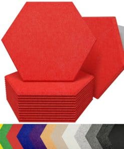 Paneles Acústicos Hexagonales para Absorción -Rojo