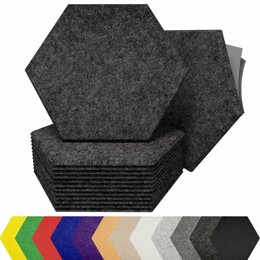 Paneles Acústicos Hexagonales para Absorción -s Oscuro)