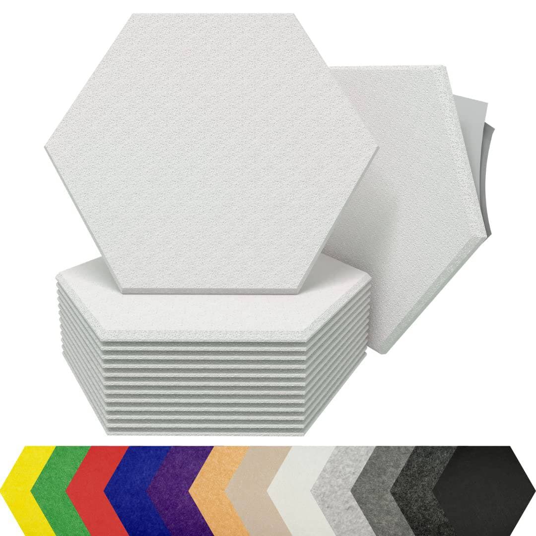 Paneles Acústicos Hexagonales para Absorción - (Blanco)