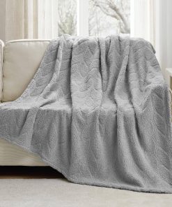 Manta de Tiro Sherpa Cozy Bliss, Manta de Cama Texturizada