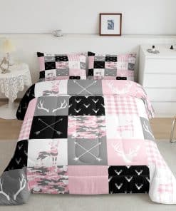 Set de Edredón con Cuernos de Venado Tamaño Queen, Camo