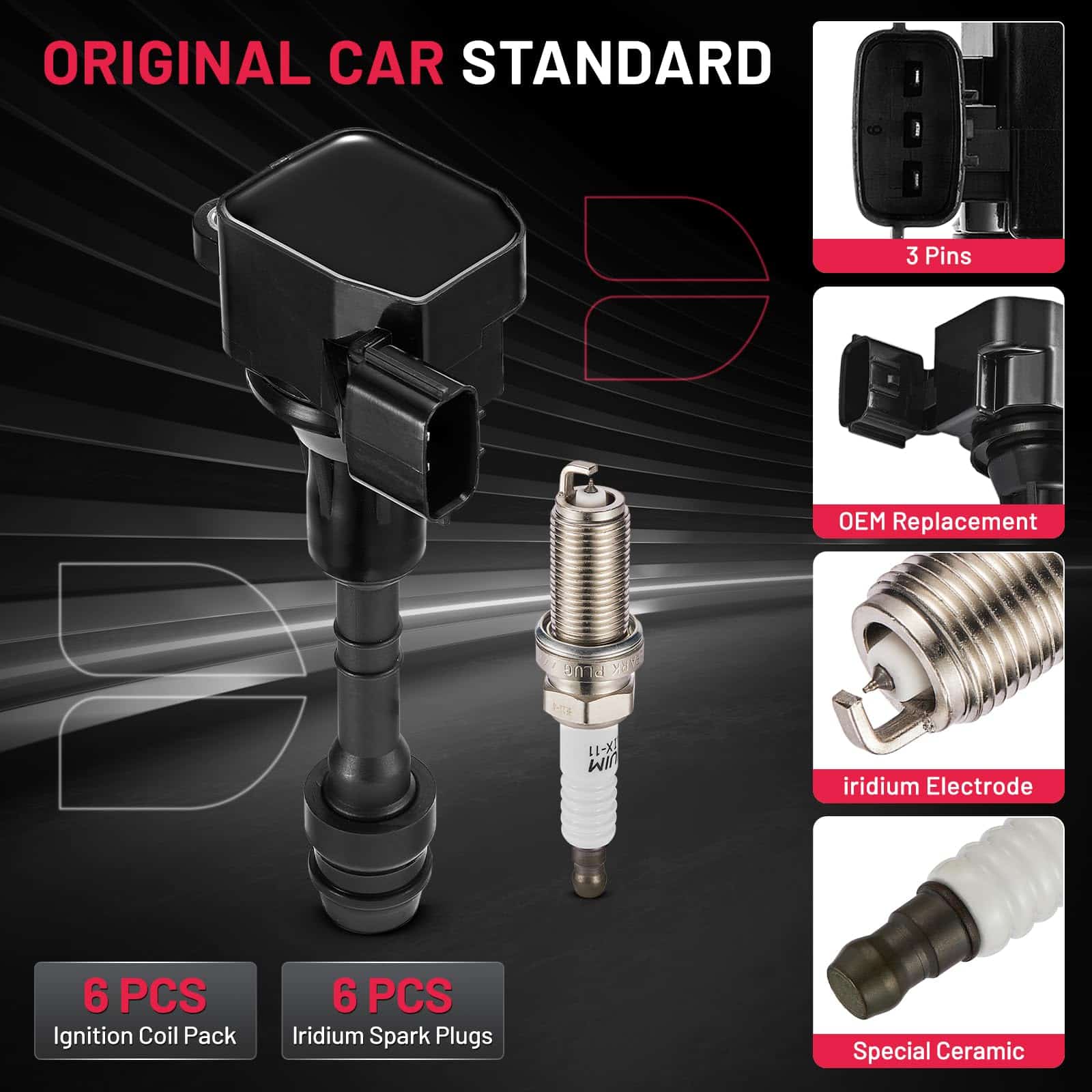 Bobinas de encendido BDFHYK UF349 y bujía de iridio 6376 - Imagen 7