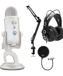 Micrófono USB Blue Yeti (Blanco Mist) con Soporte de Brazo