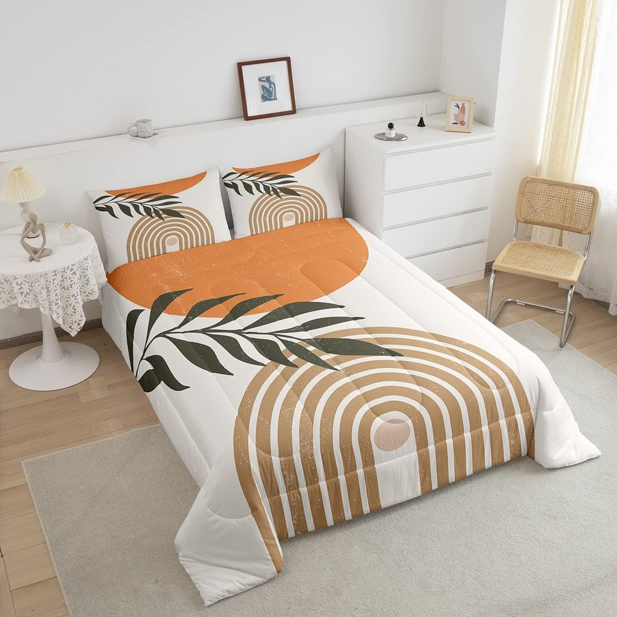 Set de Edredón Reina Abstracto Sol Luna, Juego de Ropa de - Imagen 4