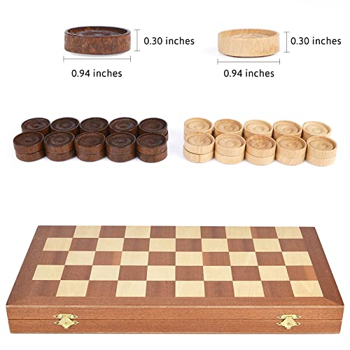Juego de Tablero de Madera Plegable de Damas Checkers de 15 - Imagen 6