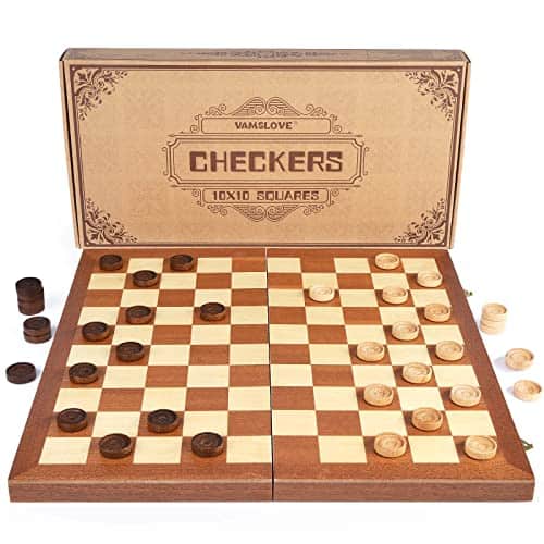 Juego de Tablero de Madera Plegable de Damas Checkers de 15 - Imagen 8