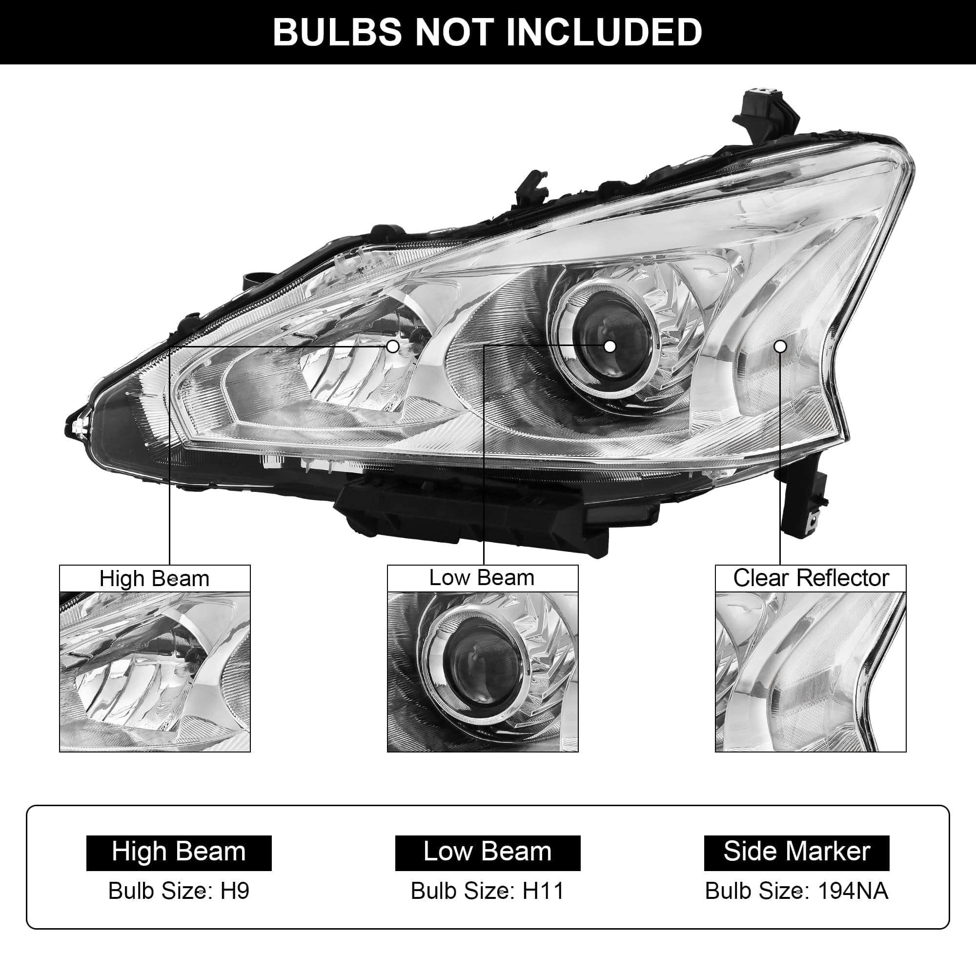 Faros Delanteros Daume para Nissan Altima 2013 2014 2015 - Imagen 3