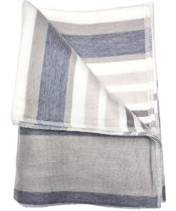 DAVLINA, Manta de Lana de Alpaca | Súper -Gris Blanco Varico