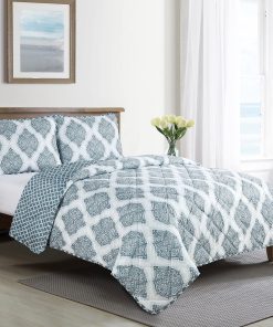 Juego de Colcha Reversible de 2-3 Piezas con Fundas Morgan