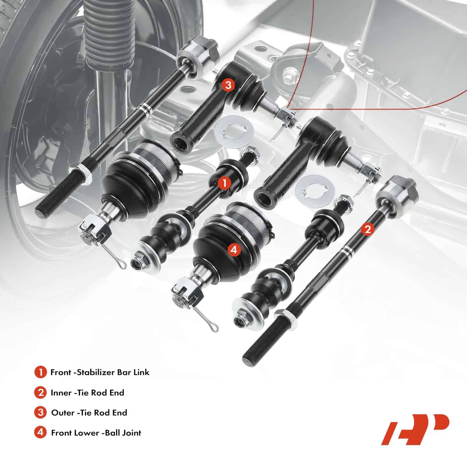 Conjunto Premium de 8, Enlace de Barra Estabilizadora - Imagen 3