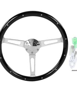 Volante Clásico de Estilo Nostálgico Oreq de 15 pulgadas,