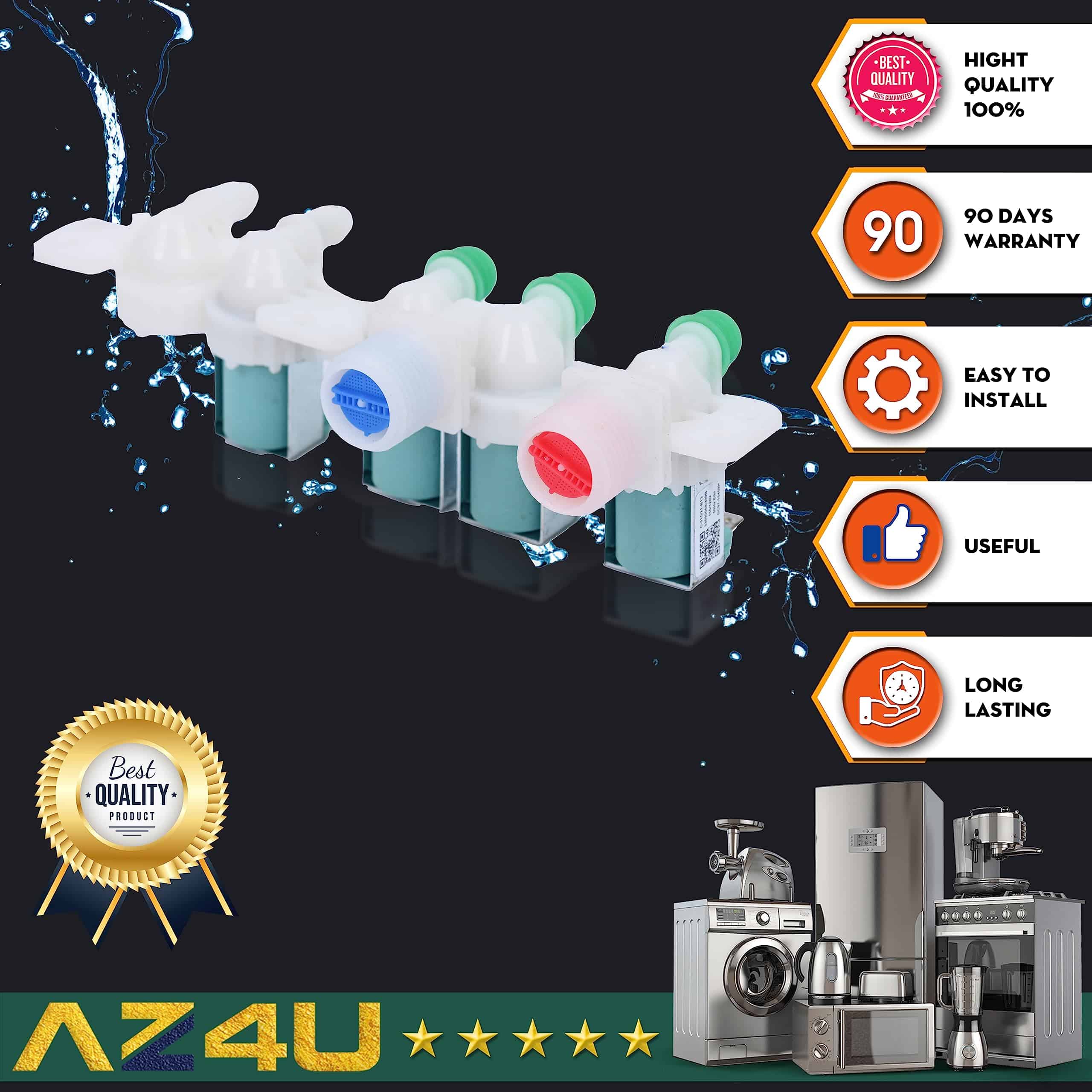 Válvula de entrada de agua para lavadora AZ4U Reemplaza a - Imagen 9