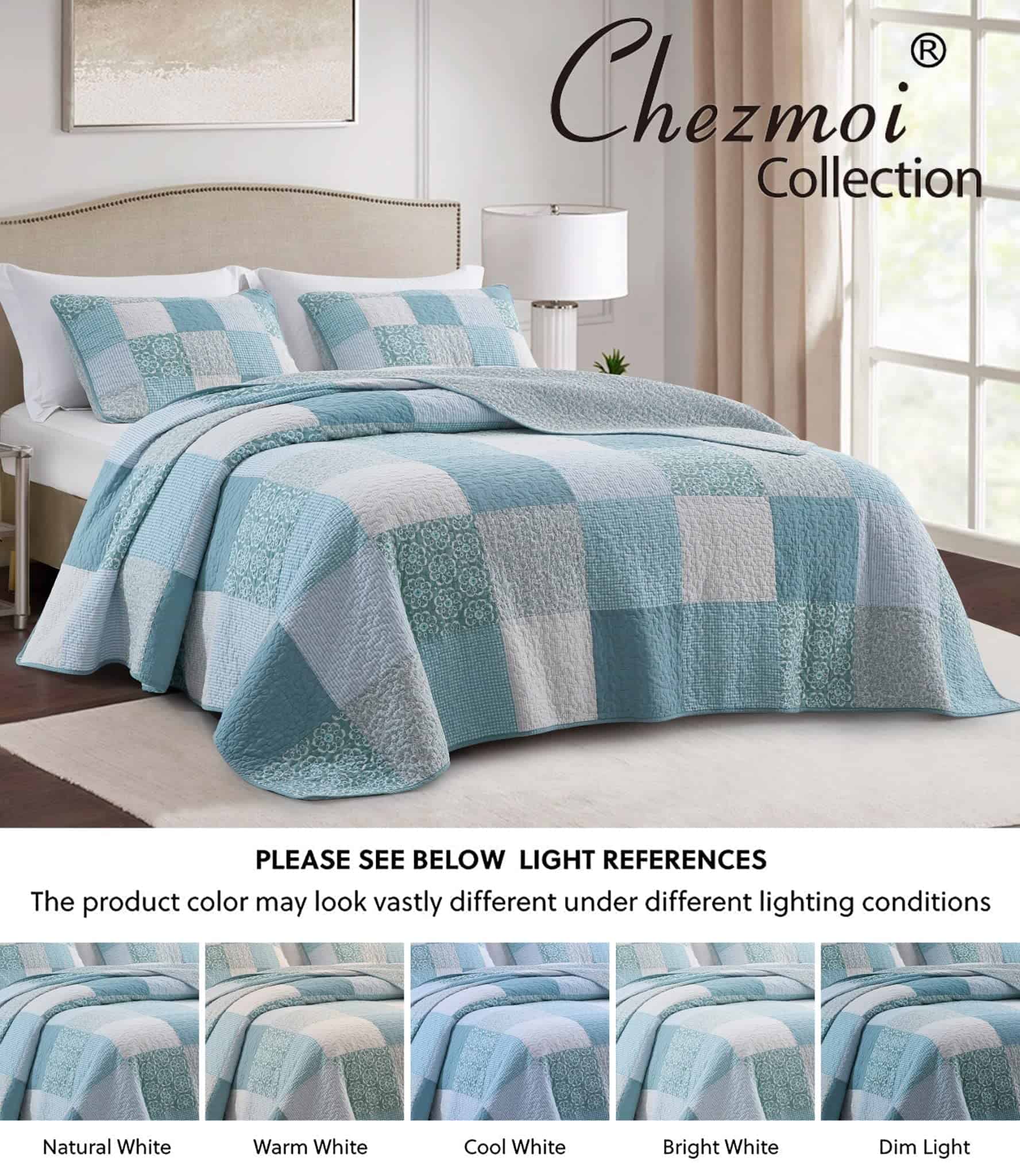 Chezmoi Collection Zahara Juego de Edredón Patchwork Boho - Imagen 7