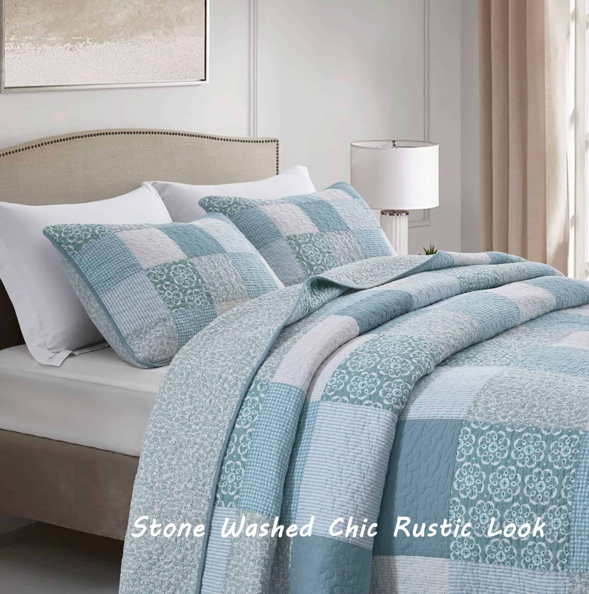 Chezmoi Collection Zahara Juego de Edredón Patchwork Boho - Imagen 6