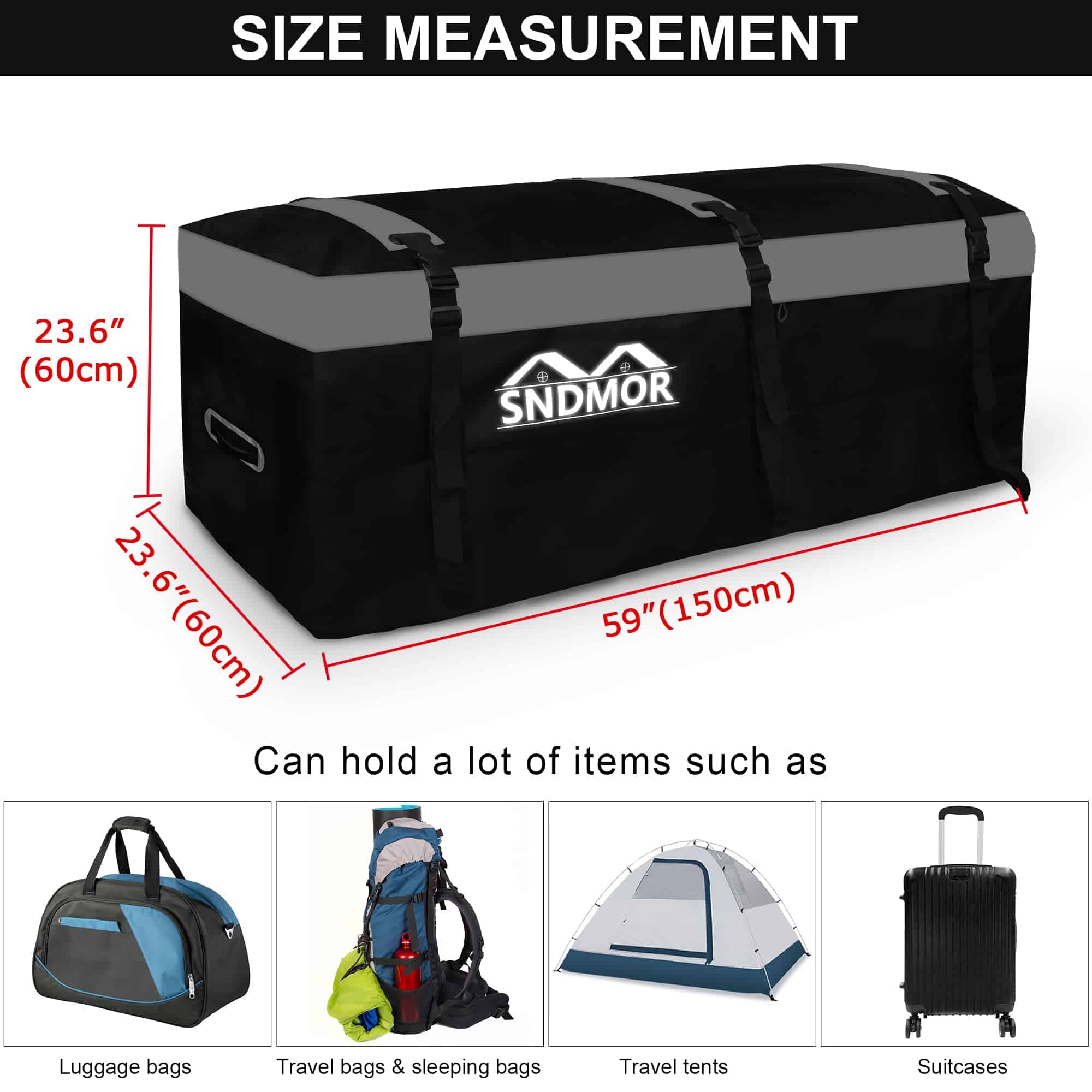 Bolsa de carga SNDMOR, 19 pies cúbicos (150 * 60 * 60 cm) - Imagen 3