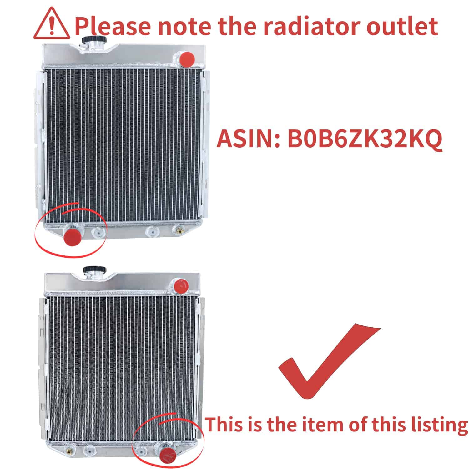 Radiador de 3 Núcleos EGINCOOLER para ford 1964-1966 - Imagen 3