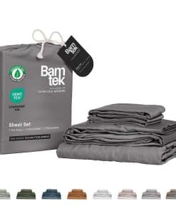 Juego de sábanas de bambú 100% viscosa Queen Size, Set de