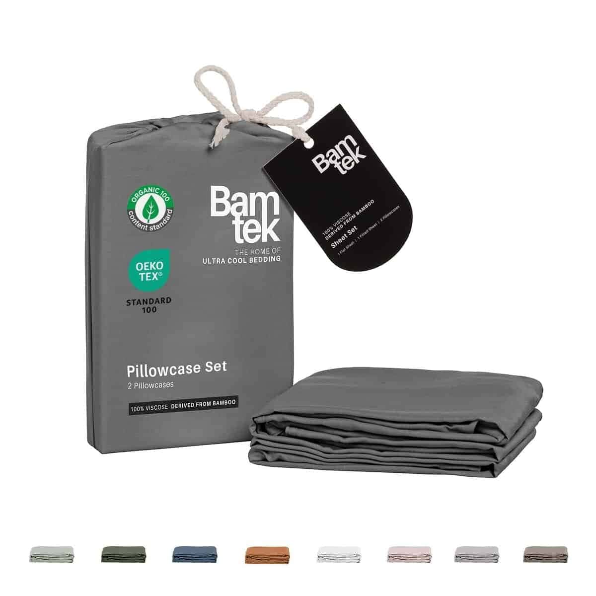 Funda de Almohada King Size de Bambú Juego de 2 Fundas de