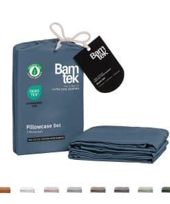 Bamtek Fundas de Almohada Tamaño Queen Set de 2 Fundas de