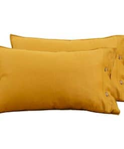 Juego de 2 Fundas de Almohada de Lino Orgánico 100% Tamaño