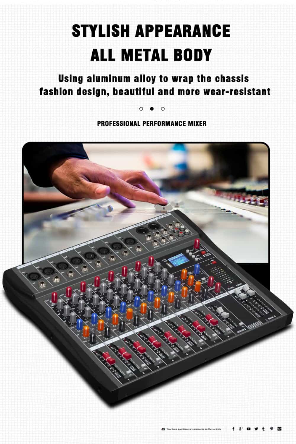 Mixer Profesional Weymic CK-60 (6 Canales) para Grabación - Imagen 7