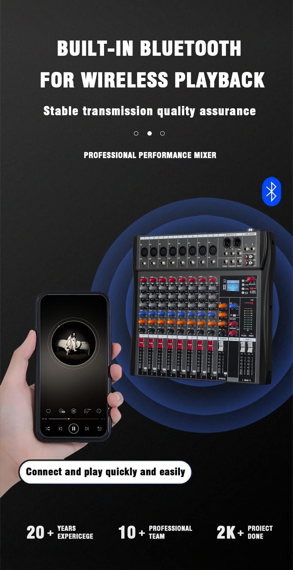 Mixer Profesional Weymic CK-60 (6 Canales) para Grabación - Imagen 4