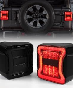 DKMGHT Faros Traseros LED Ahumados para Jeep Wrangler JL
