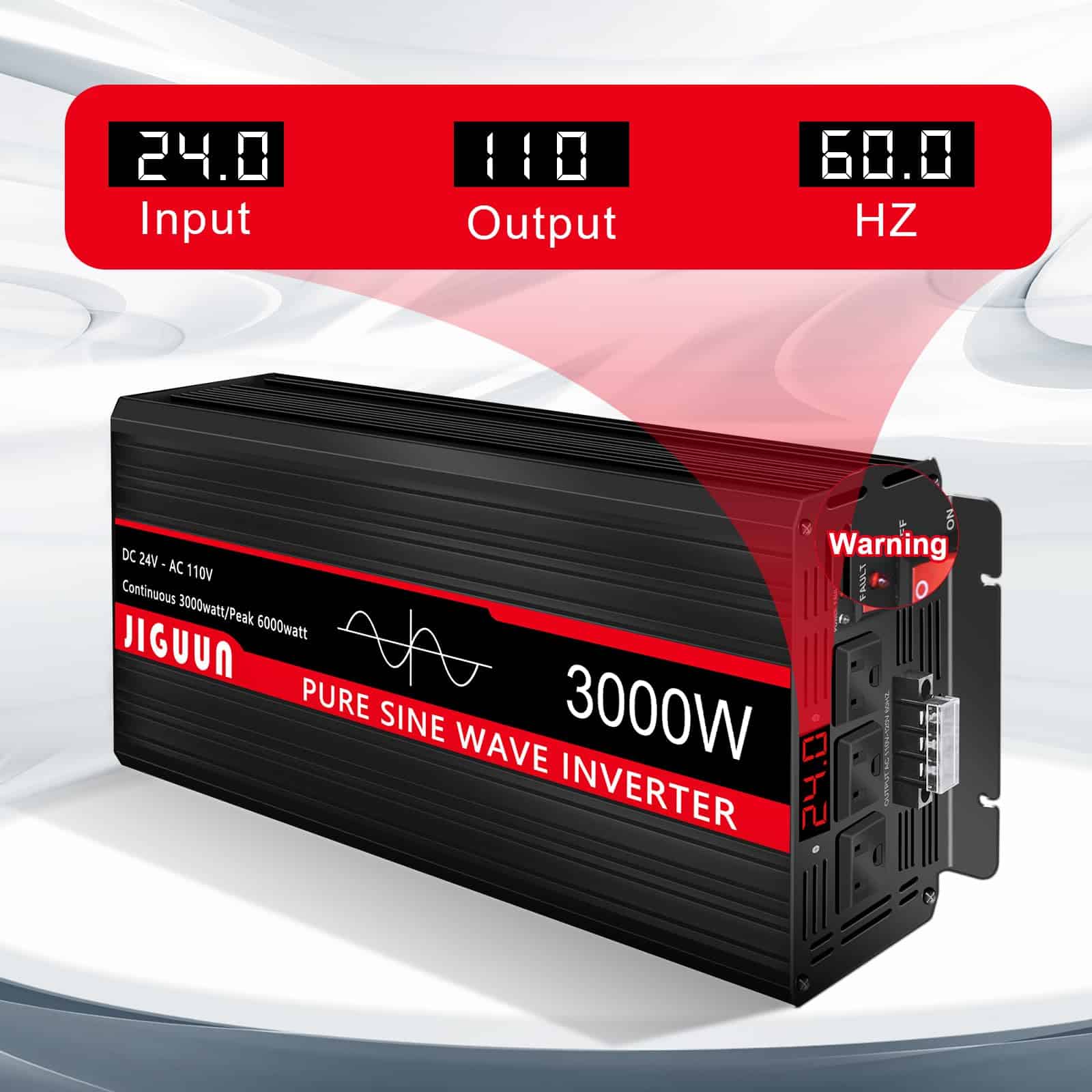 Inversor de Onda Sinusoidal Pura de 3000 vatios JIGUUN, - Imagen 3