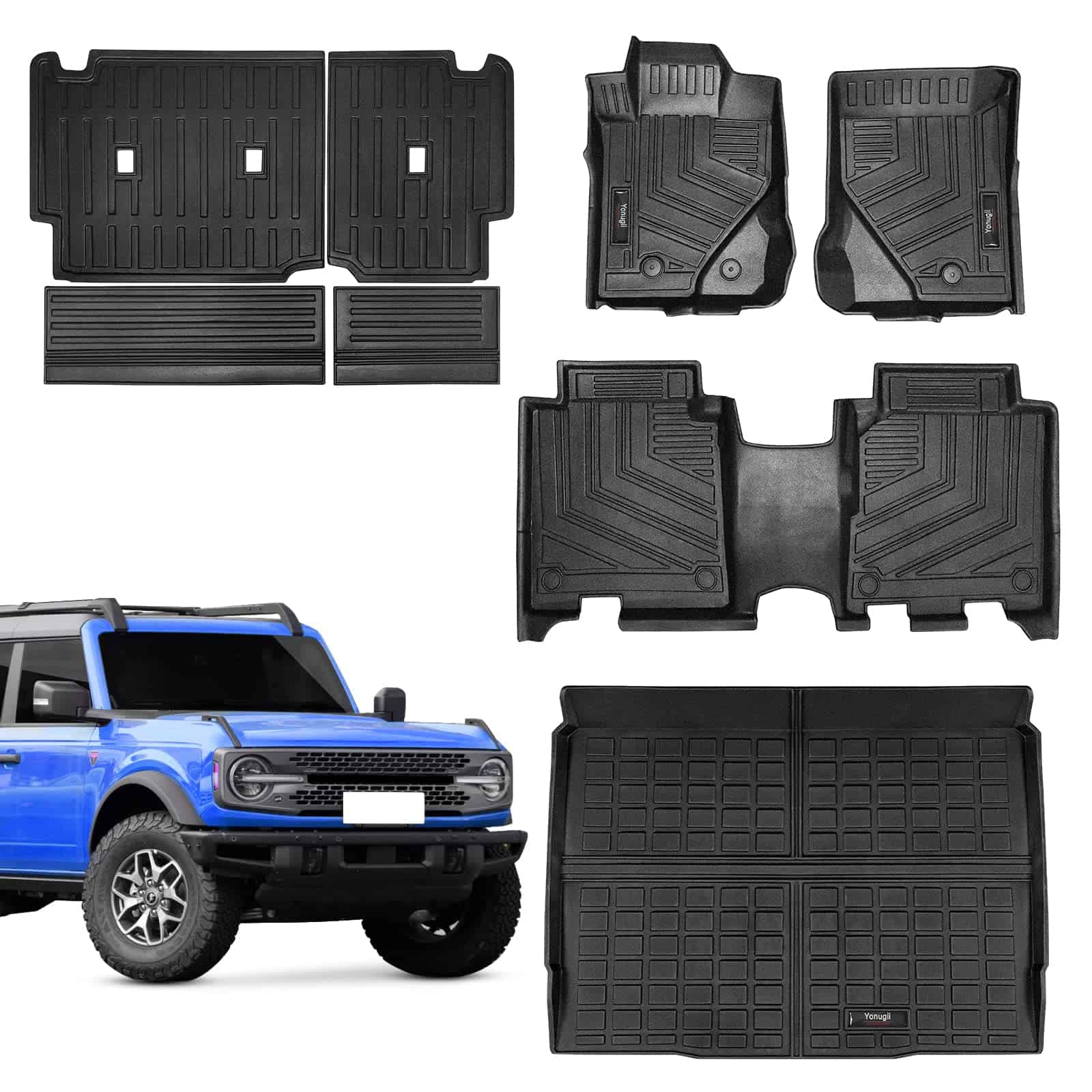 Yonugli Tapetes de Goma Todo Clima Compatibles para Ford